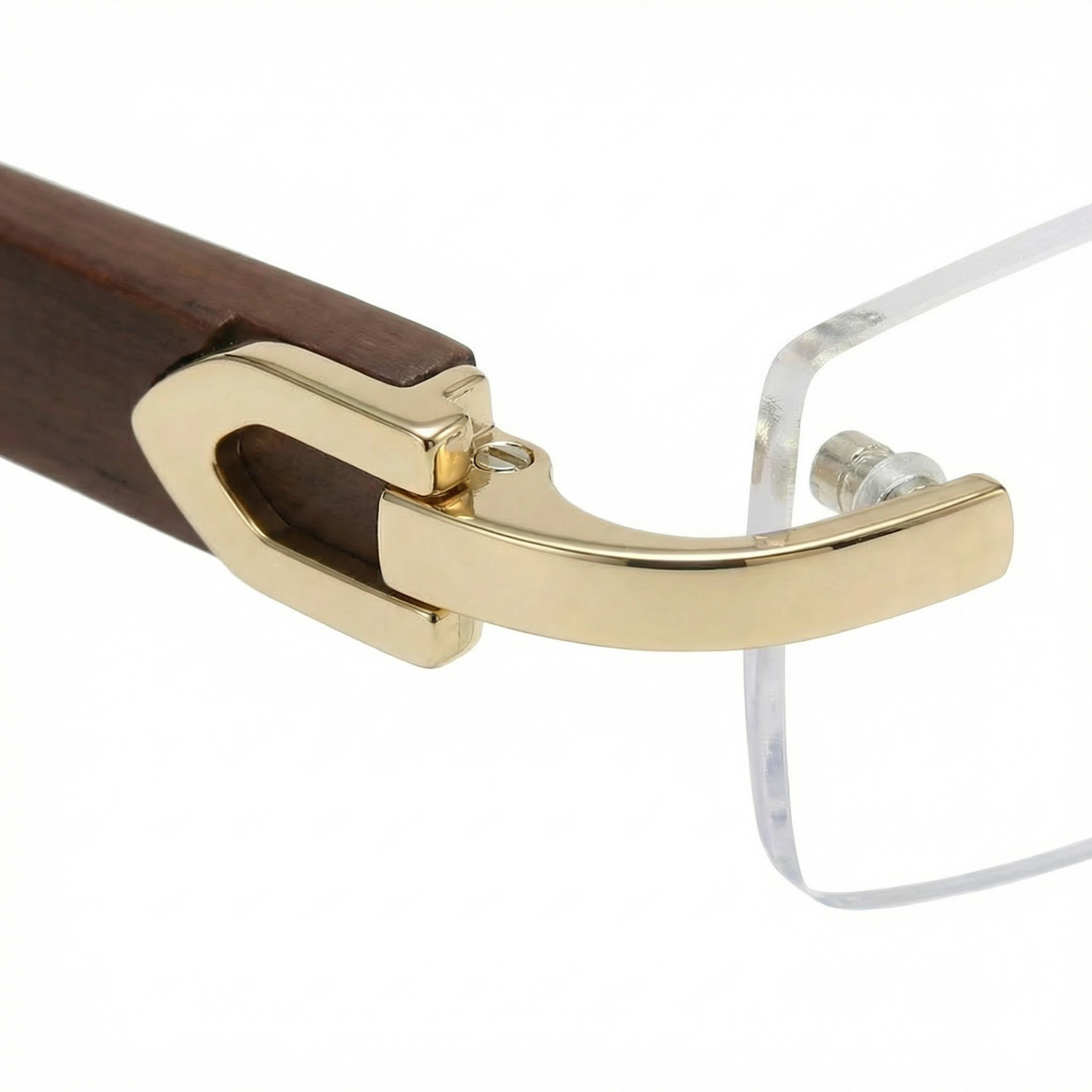 LENTES SIN MARCO TRANSPARENTES CON VARILLAS DE MADERA