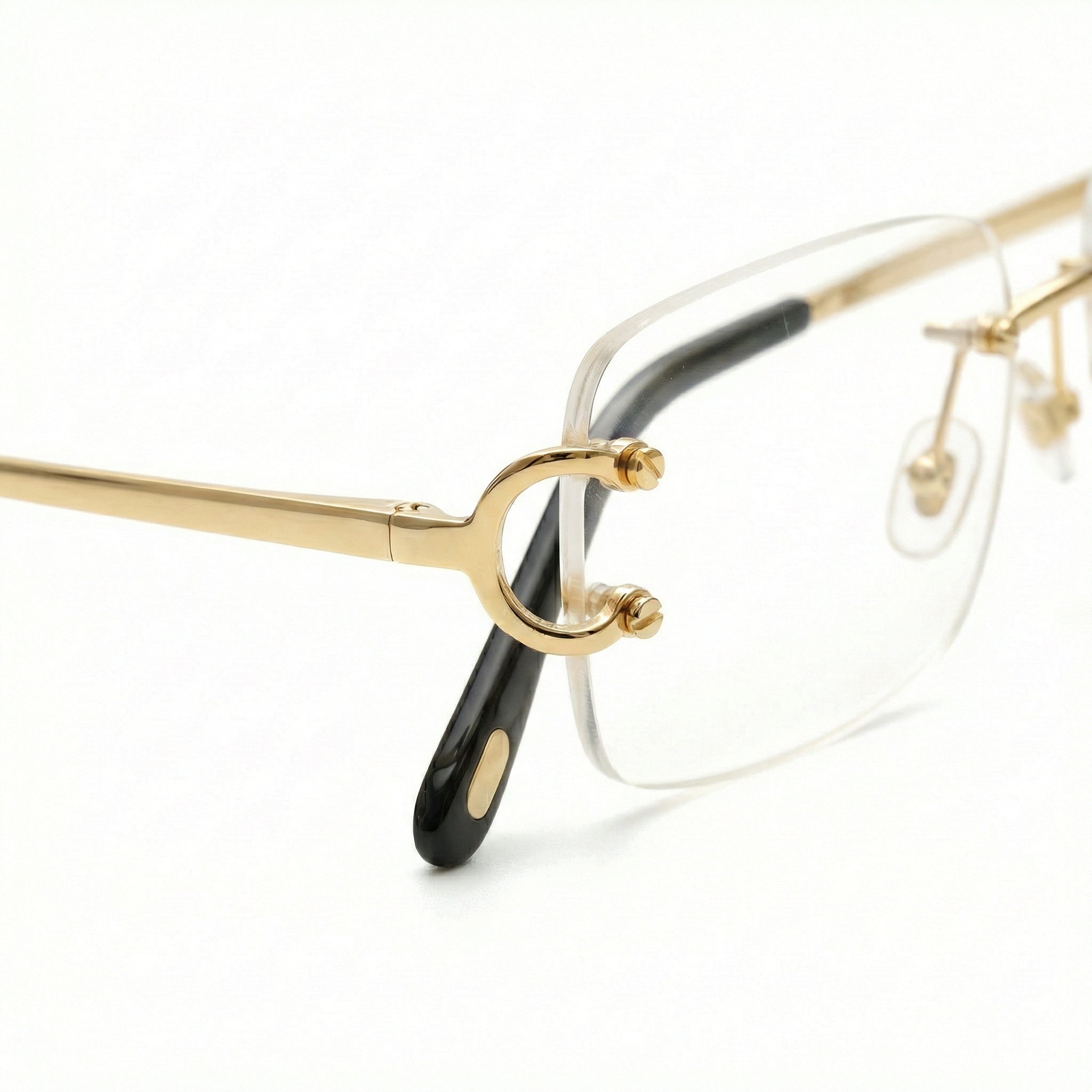 LENTES SIN MARCO TRANSPARENTE DORADO